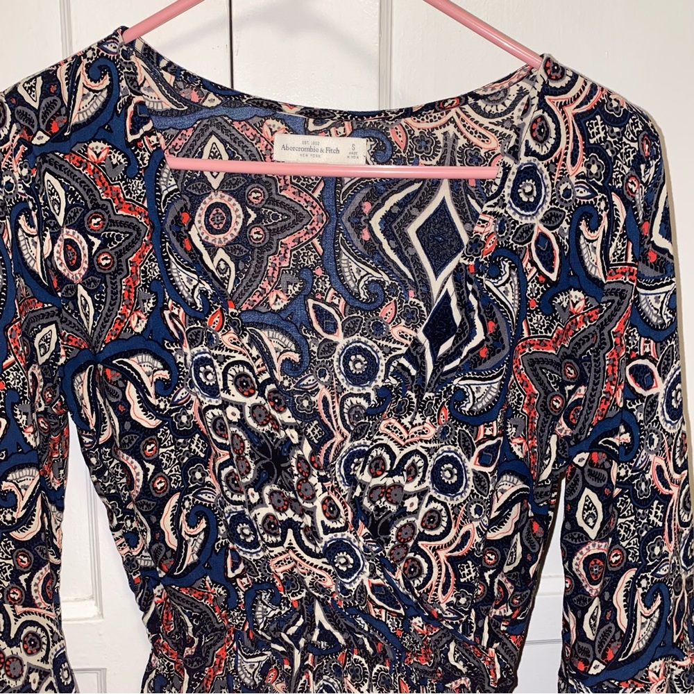 Abercrombie & Fitch Small Paisley Boho Bell Long Sleeve Romper - Picture 5 of 14